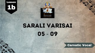 Carnatic music lessons for beginners  Sarali Varisai 05 – 09  Lesson 1b [upl. by Howlond]