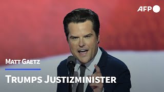 Ultrarechter TrumpJünger Gaetz wird Justizminister  AFP [upl. by Mae466]