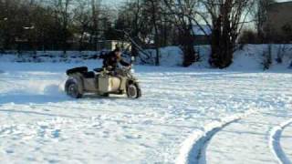 Playing with Zündapp KS 750 in the snow [upl. by Irdua500]