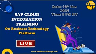 SAP BTP Integration Suite Training  16 Nov  8 PM IST  LIVE SAP CPI Training [upl. by Latsyk]