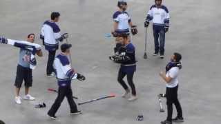 NKOTB vs Jonas Brother Broom Ball Game at the 2013 MixTape Festival Part 1 [upl. by Eirot]