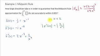 Midpoint Rule  Error Bound Example 1 [upl. by Derrej487]