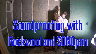 Soundproofing walls with Rockwool and SONOpan [upl. by Oberstone]