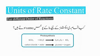 How to Find the Units of Rate Constant for Different Reaction Orders [upl. by Ainatit]