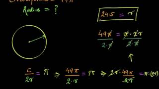 Radius and diameter from circumference Hindi  Area and Perimeter  Class 7 India  Khan Academy [upl. by Yv128]