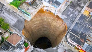 15 Largest Sinkholes Caught on Camera [upl. by Ahnavas]