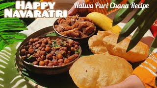 Halwa Puri Chana Recipe Kanya Pujan thali 🙏🏻❤️ happynavaratri navamipuja [upl. by Saberio705]