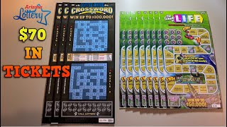 100K PRIZE CROSSWORDS amp THE GAME OF LIFE SCRATCH OFF TICKETS [upl. by Chara]