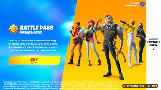 NEW FORTNITE CHAPTER 2 REMIX NEW BATTLE PASS SKINS MAP amp MORE Fortnite LIVE Gameplay [upl. by Marcy]