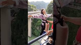 Bunching jumping girl 😳😮 shorts bungeejumping adventure [upl. by Prissy]