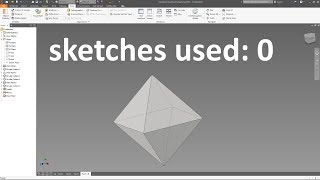 Octahedron with NO sketch  Autodesk Inventor [upl. by Polk]