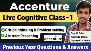 Accenture Aptitude Questions  Live Class1  Cognitive Assessment Previous Year Questions amp Ans [upl. by Suravart]