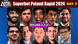 Round 456  Superbet Poland Rapid 2024  Carlsen Pragg Abdusattorov Duda Erigaisi Gukesh [upl. by Ttocserp762]