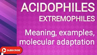 Acidophiles Extremophiles Meaning Examples Molecular adaptation [upl. by Dolli806]