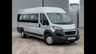 2018 Peugeot Boxer L4H2 MinibusLite lightweight 17 seater minibus available at wwwsrkcarscouk [upl. by Essam]