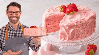 Easy Strawberry Cake Recipe [upl. by Joash34]