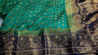 meesho premium banarasi silk saree Daimond with Pearl Heavy hand work whatsapp 9669114354 [upl. by Eimoan424]