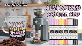 Customize Your Coffee Cup with TeckWrap Colorful Pearl Vinyl [upl. by Aillil]