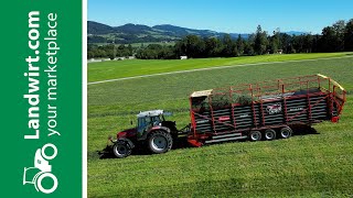 12 Meter langer Ladewagen für die Heuernte  landwirtcom [upl. by Ducan]