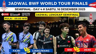 Jadwal BWF World Tour Final 2023 hari ini  Jojo vs Shi Yu Qi  Fajri vs LiangWang  Semifinal WTF [upl. by Schilit121]