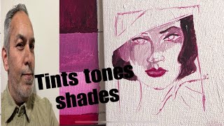 Tints tones shades Acrylic study [upl. by Oileduab]