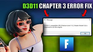 D3D11 error fix in chapter 3 fortnite for 2022 by azox yt [upl. by Siramaj]