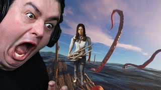 ATTACKED BY GIANT SQUID  STRANDED DEEP PT 6 [upl. by Anayit]