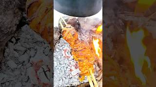 Delicious Grilled Chicken Skewers in Front of Your Tent on a Winter Camping Trip [upl. by Harmonie]