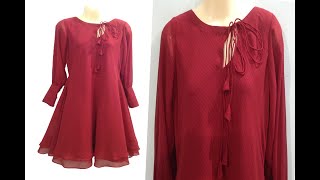 Stylish and Creative peplum Frock\Kurti Cutting and Stitching Tutorial\Cutting Stitching Ideas [upl. by Juliann]