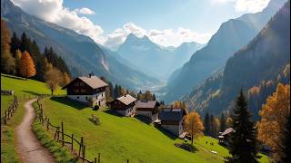 Mürren to Gimmelwald Best Autumn Walk Tour  Most Beautiful Hike in Switzerland [upl. by Abernon]