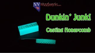 Dunkin Junk  Honeycomb Panels amp Glow in the Dark Powder Cast in Alumilite Resin for Pen Blanks [upl. by Huskamp]