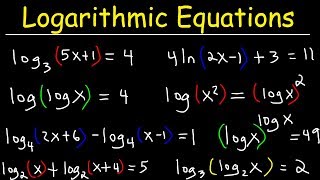 Solving Logarithmic Equations [upl. by Akeimat]