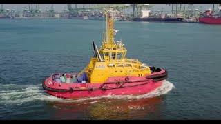 PSA Marines First LNG Dual Fuel Harbour Tug PSA Aspen [upl. by Marget]