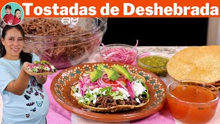 Tostadas de Carne Deshebrada y Consome  Una Delicia de Receta para Cualquier dia de la Semana [upl. by Leda]