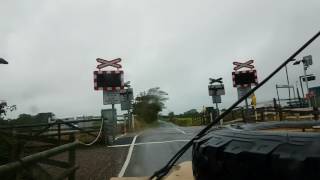 Land Rover 110 driving across Shell Island causeway [upl. by Ellehcam]