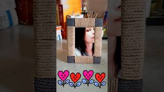 How To Make Easy Photo frame At home  Cardboard photo frame [upl. by Alleoj]