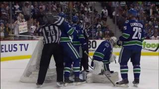 Playoffs Luongo Sick Save in OT vs the Kings Game 1 April 1510 [upl. by Newcomb560]