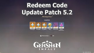 Redeem Code Update 52  Free 300 Primogems    Genshin Impact [upl. by Ragde]