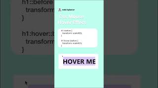 ✨ css Mouse Hover Effect ✨ [upl. by Bianka]