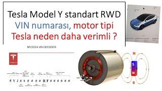 Tesla model Y standart VIN no motor kodu ve özellikleri [upl. by Notse]