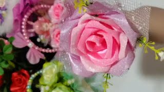 DIY Satin Ribbon flowers  How to make ribbon rose  Ribbon decoration ideas 0616 [upl. by Vito160]