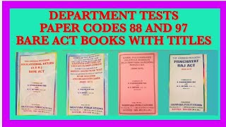 Departmental test papers 88 and 97 Bare act books EOT [upl. by Elocon]