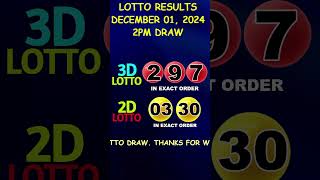 Lotto Result December 01 2024 2pm Draw shorts [upl. by Waller]