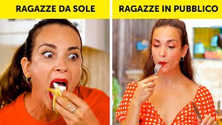 RAGAZZE IN PUBBLICO VS DA SOLE  Come ti comporti quando sei da sola o in pubblico by 123 go [upl. by Aneloaup]