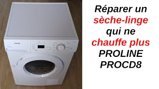 Comment réparer un sèchelinge qui ne chauffe plus Dépannage résistance chauffante Proline PROCD8 [upl. by Anuat]