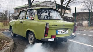 Trabant 601 1989 cold start after a month and sound coldstart trabant 1989 oldschool ddr [upl. by Goraud]