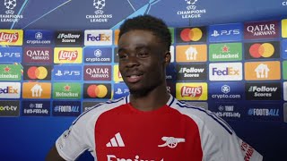 Bukayo Saka Post Match Interview  Sporting 15 Arsenal [upl. by Sualocin728]