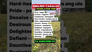 186 translation envy warning english englishtranslation tagalog englishlearning education [upl. by Mcgraw]