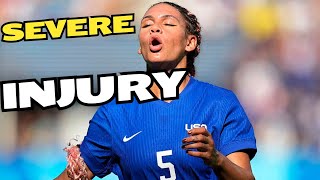 Talented Soccer Player Trinity Rodman Suffer Severe Back Injury Taken off in Wheel Chair [upl. by Marigolde]