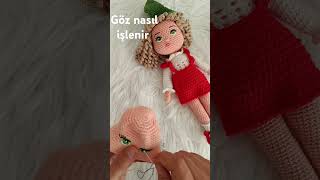 Amigurumi bebeklerde göz işleme PİNKY bebekamigurumicroche crochet amigurumi keşfetedüş [upl. by Manfred887]